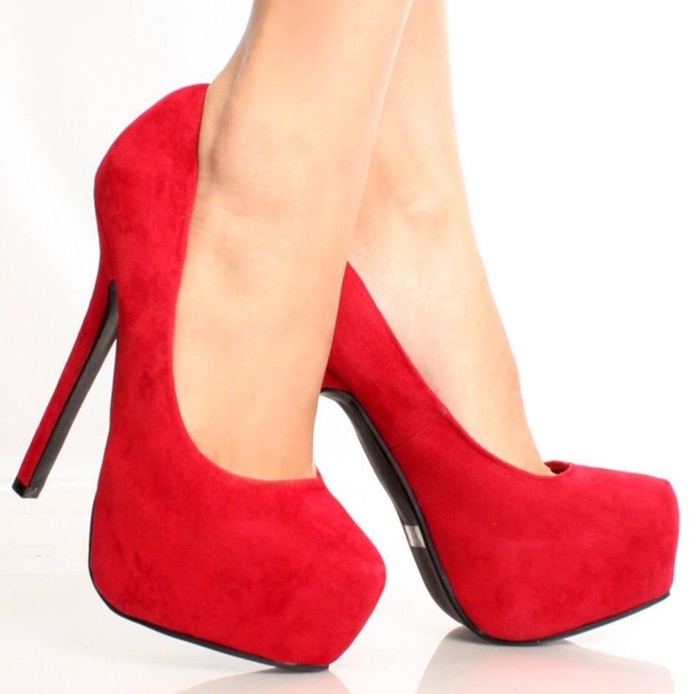 Red Suede Pumps